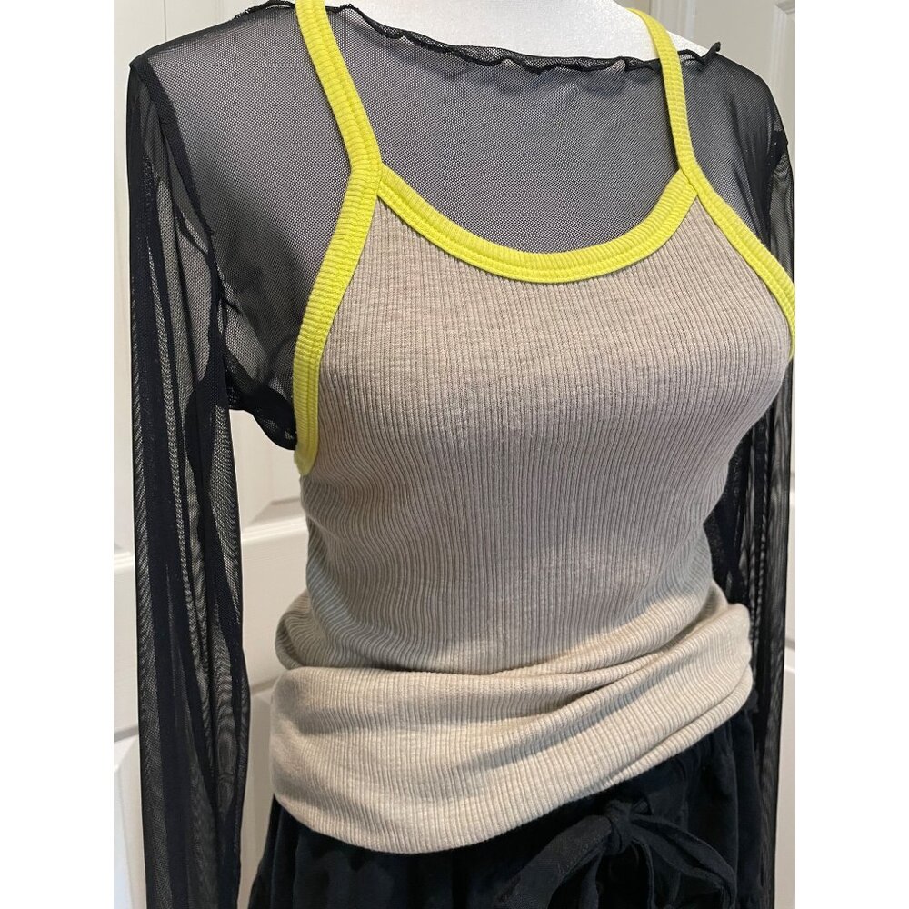 Sundry Womens Racerback Tank Top Size 3 Y2K Whimsigoth Ribbed Festival Edgy Punk